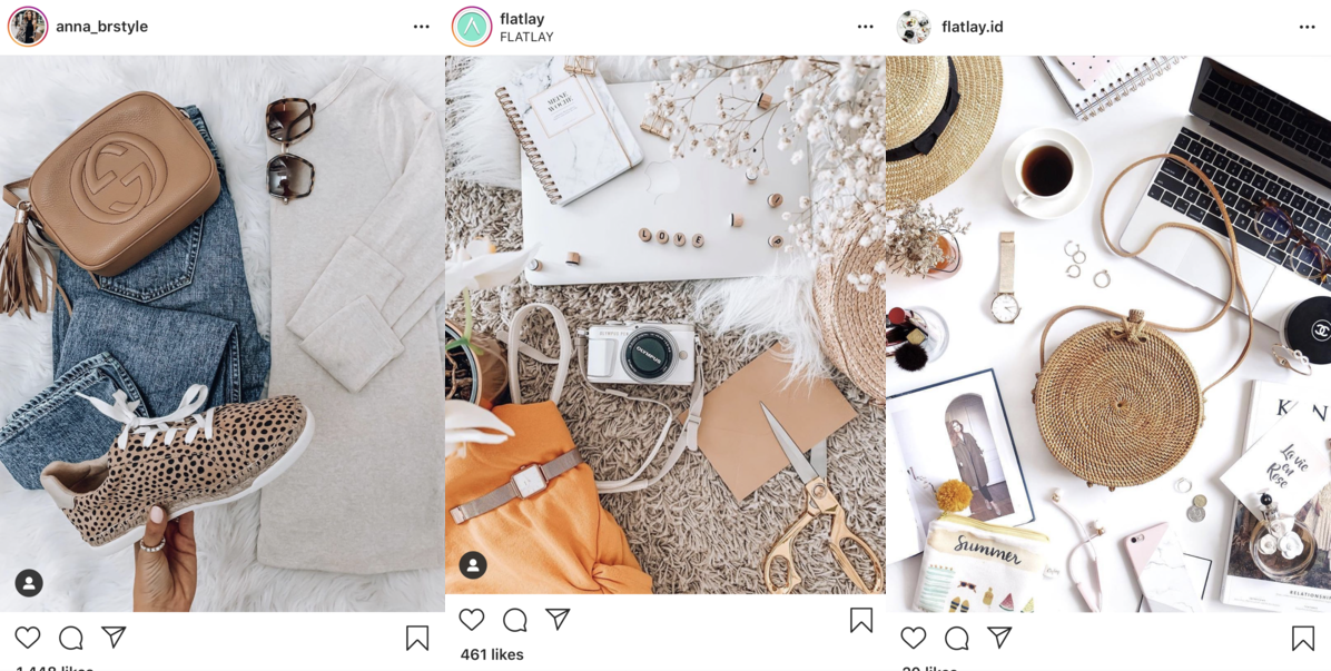 flat lay for instagram with props
